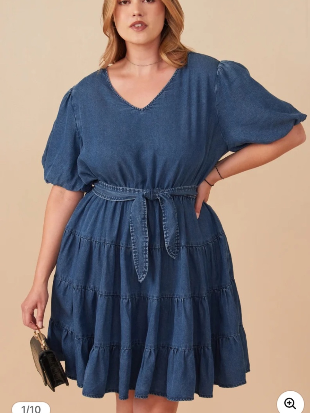 Hayden Los Angeles Plus Size Mid Denim Dress - Blue